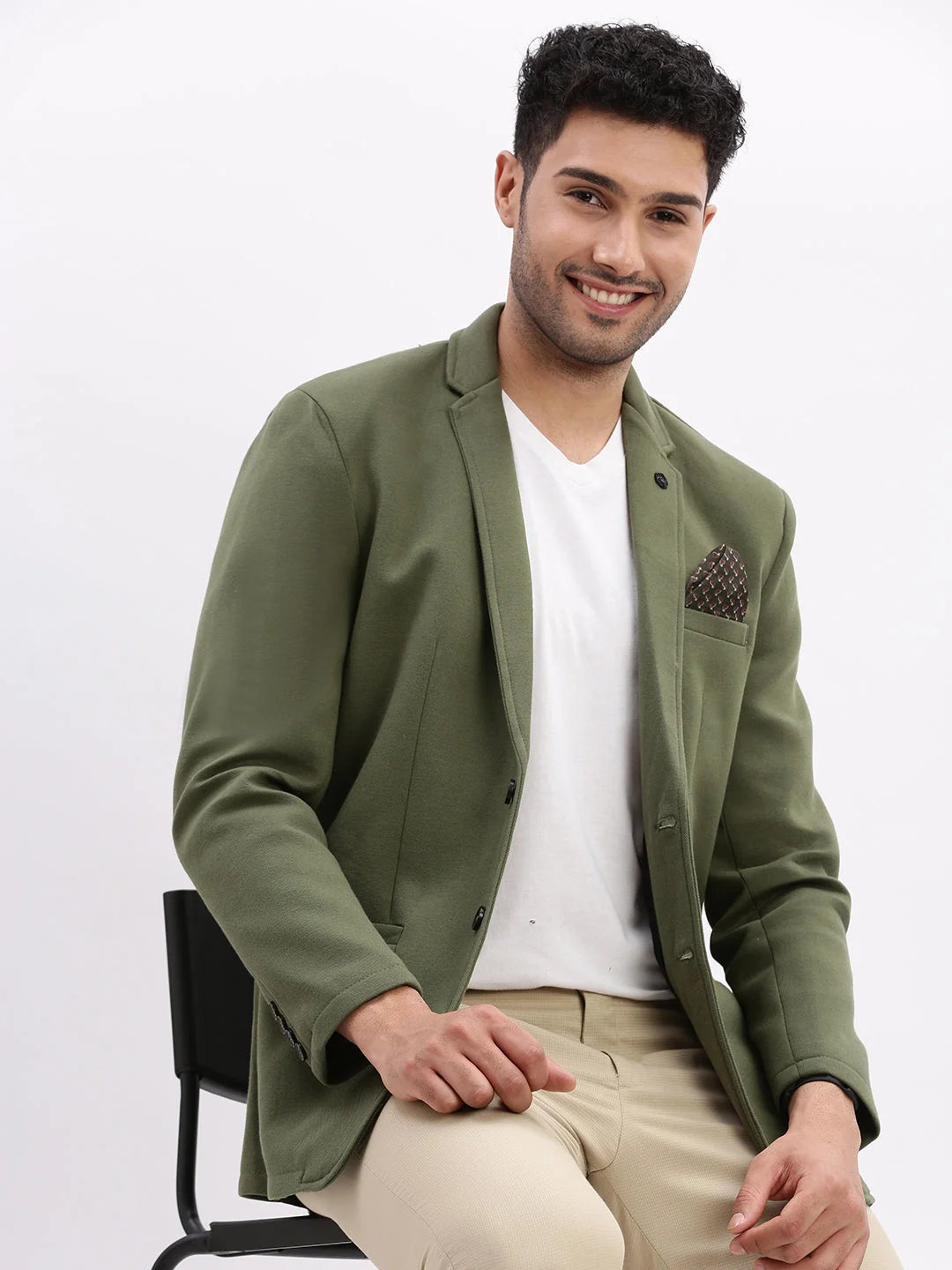 Green Cotton Solid Nehru Jacket | Men's Ethnic Wear DesiQlo