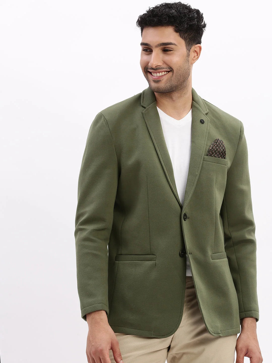 Green Cotton Solid Nehru Jacket | Men's Ethnic Wear DesiQlo