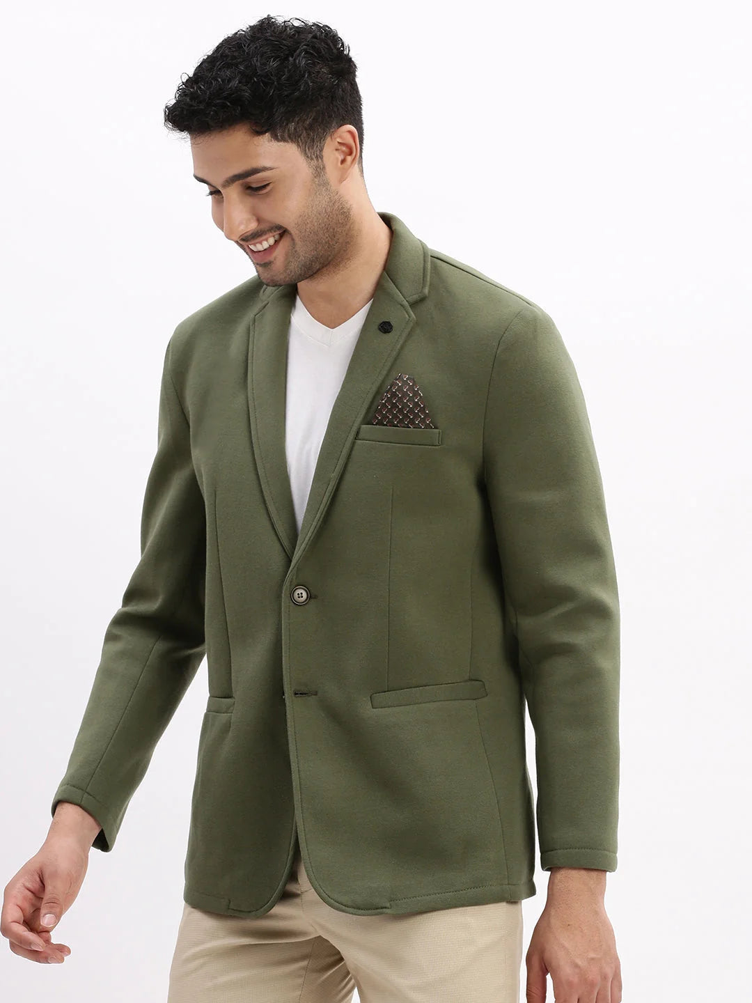 Green Cotton Solid Nehru Jacket | Men's Ethnic Wear DesiQlo