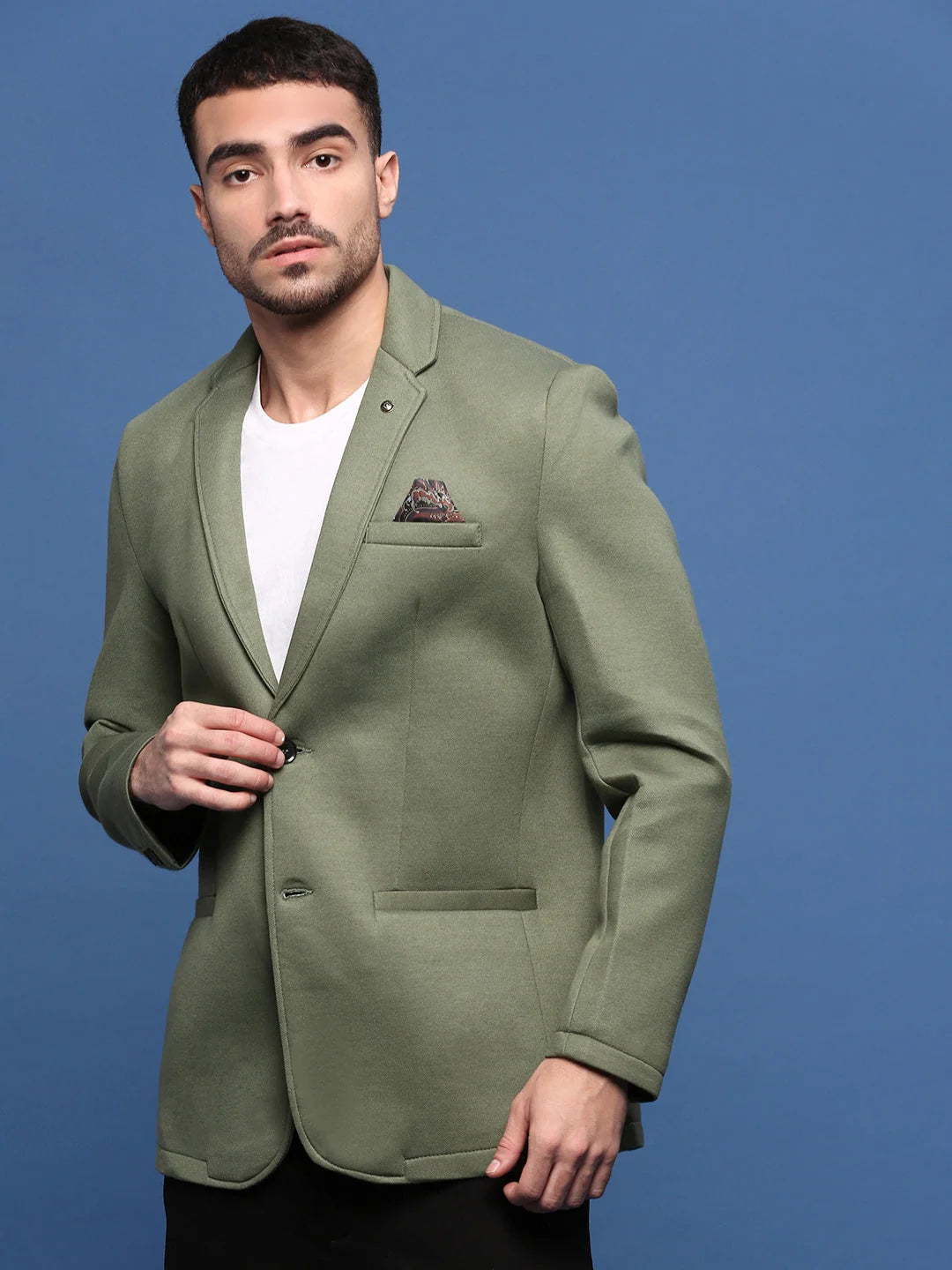Green Nehru Jacket for Men: Slim Fit Ethnic Wear | DesiQlo