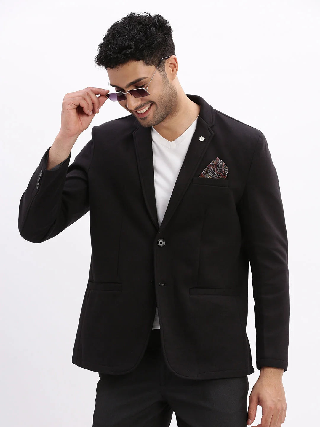 Black Cotton Men's Nehru Jacket | Modi Jacket Ethnic Wear