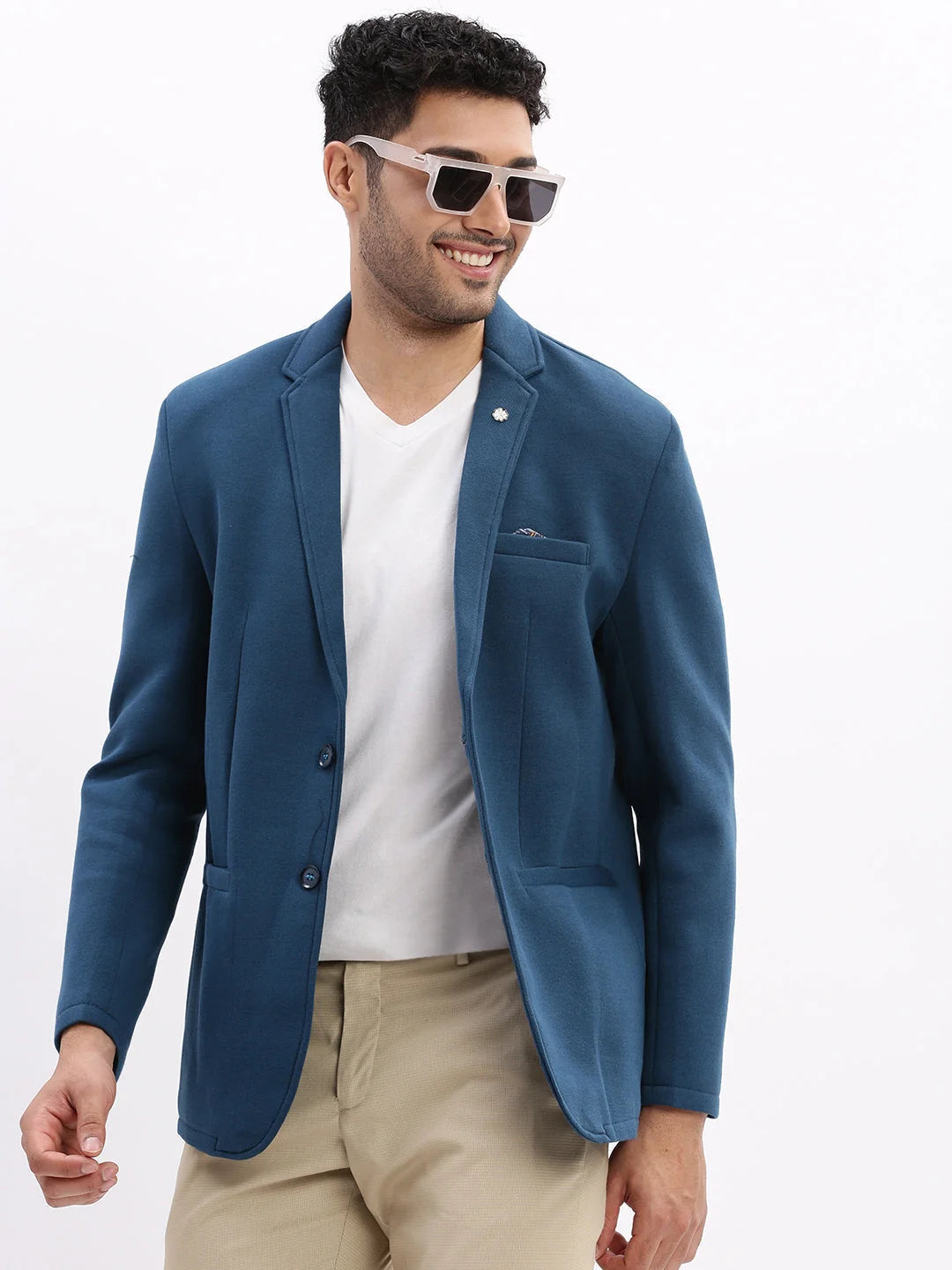 Teal Cotton Solid Nehru Jacket | DesiQlo Men's Ethnic Wear