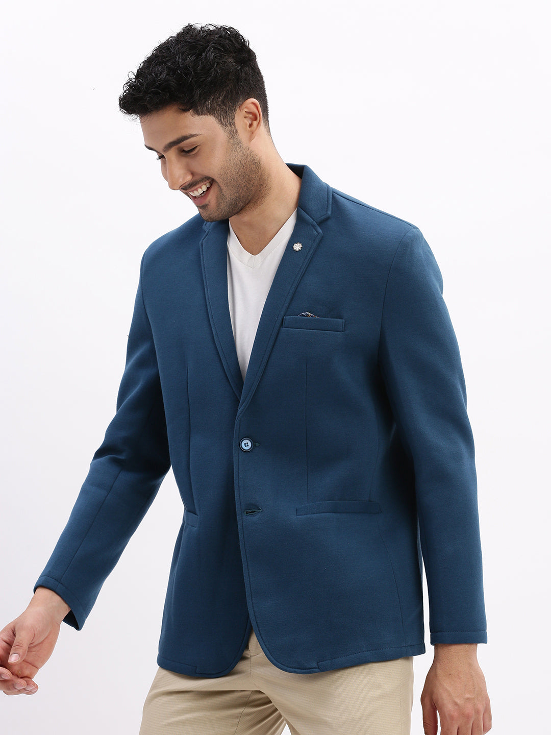 Teal Cotton Solid Nehru Jacket | DesiQlo Men's Ethnic Wear