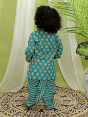 Cotton Dhoti Kurta Set for Boys - Blue | BR23DK50BLA
