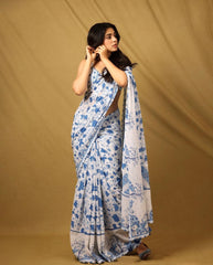 Georgette Saree for Women - White | MLWSHSA9149WHT