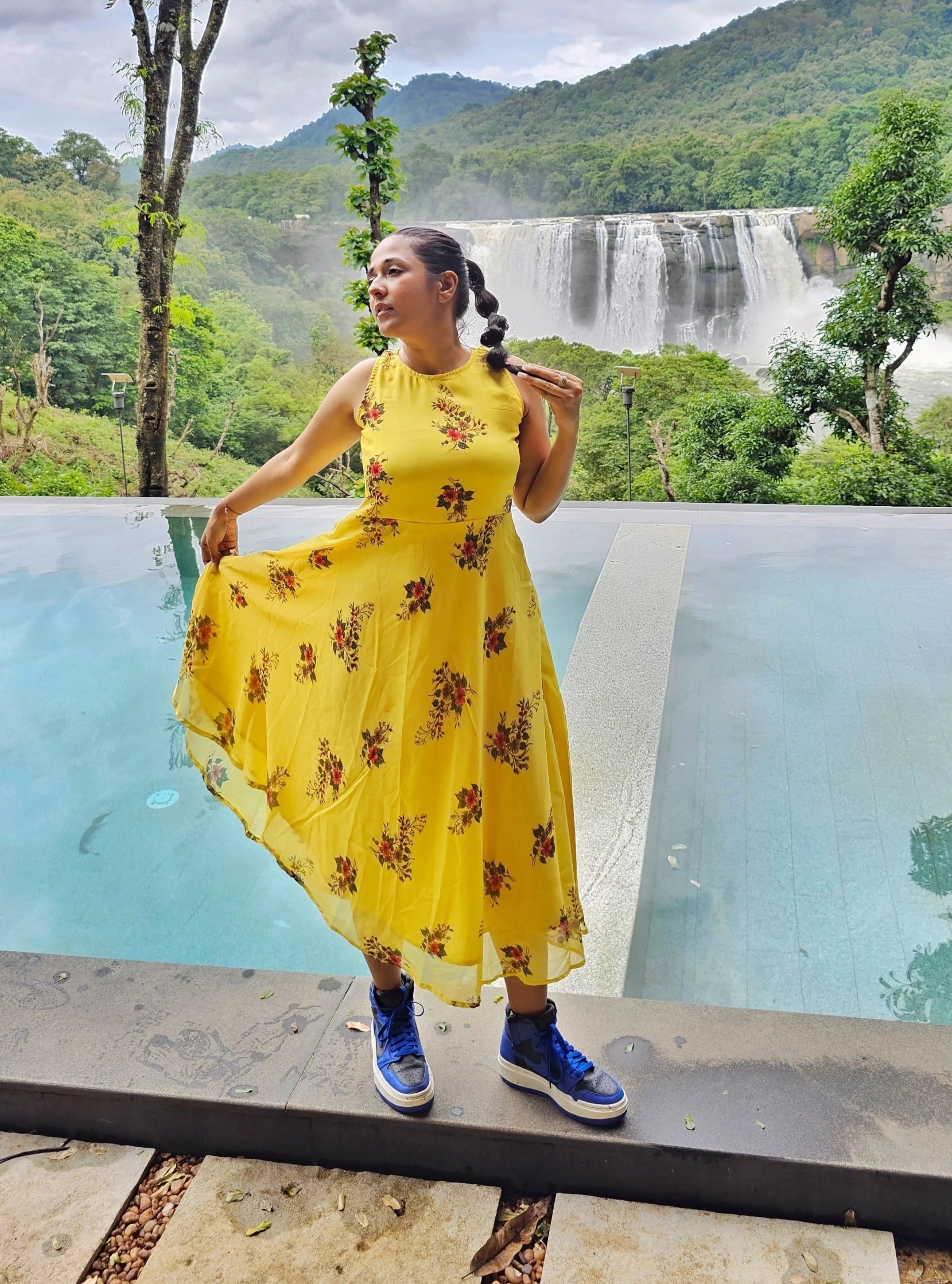 Floral Print Georgette Dress | Indian Kurta Ladies Collection