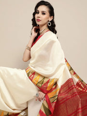 Women's Blend Red Printed Designer Saree With Blouse Piece-SOFIA2005