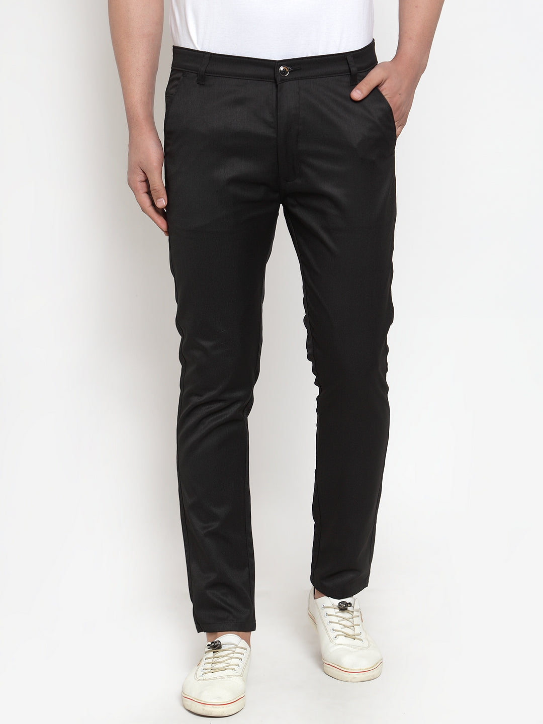 DesiQlo Men's Black Solid Formal Trousers ( FGP 253Black )
