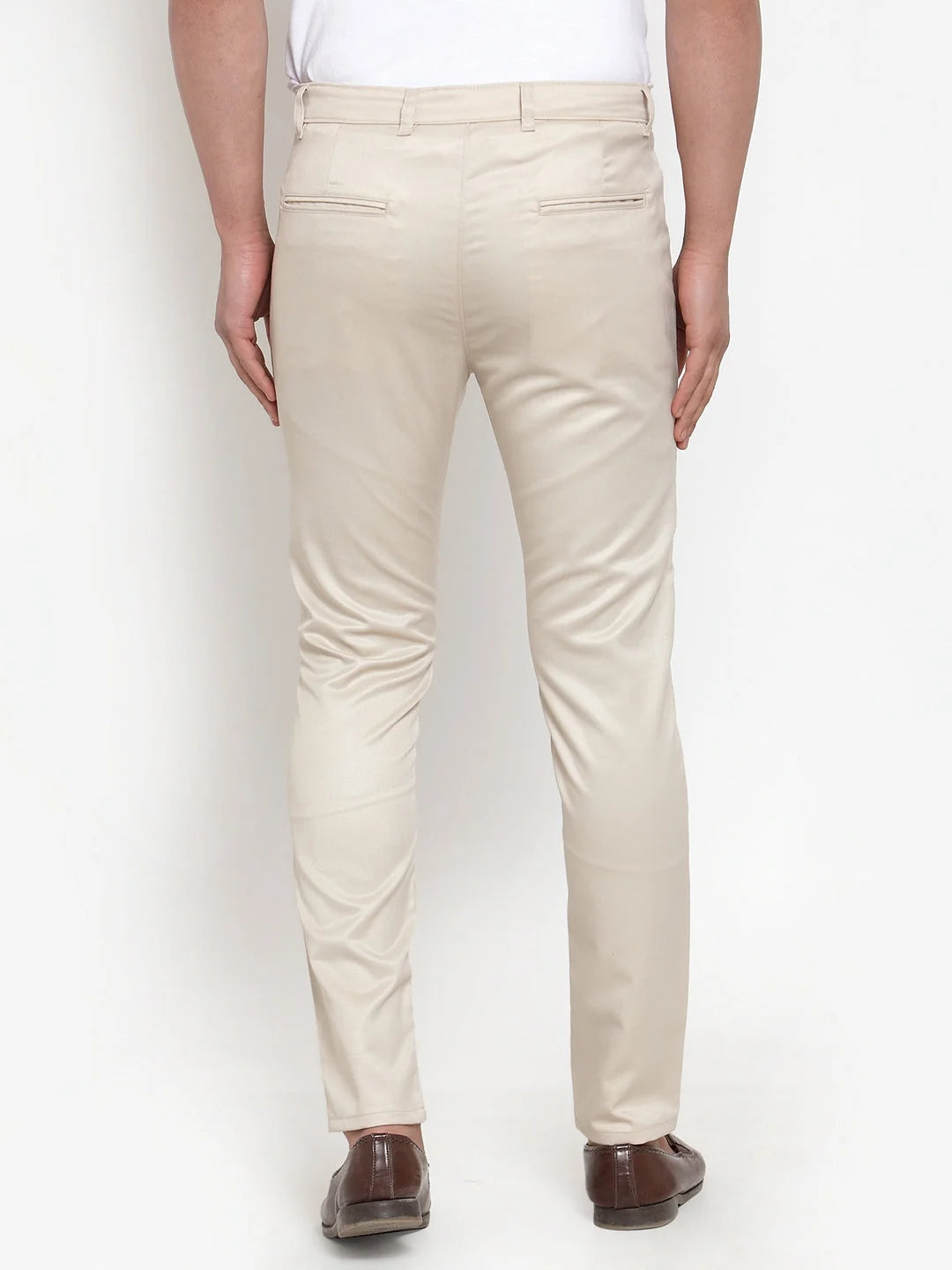Jainish Brown Tapered Formal Trousers - Cotton Pants for Men