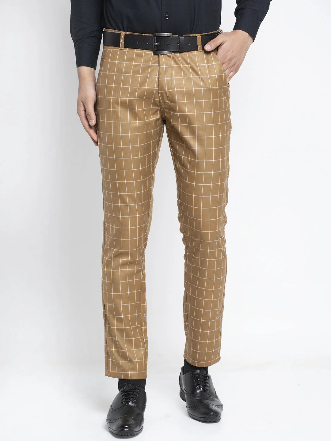 Trendy Indian Needle Men's Brown Formal Trousers - Cotton Pants