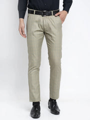 Indian Needle Men's Green Formal Trousers