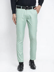 Indian Needle Men's Green Formal Trouser
