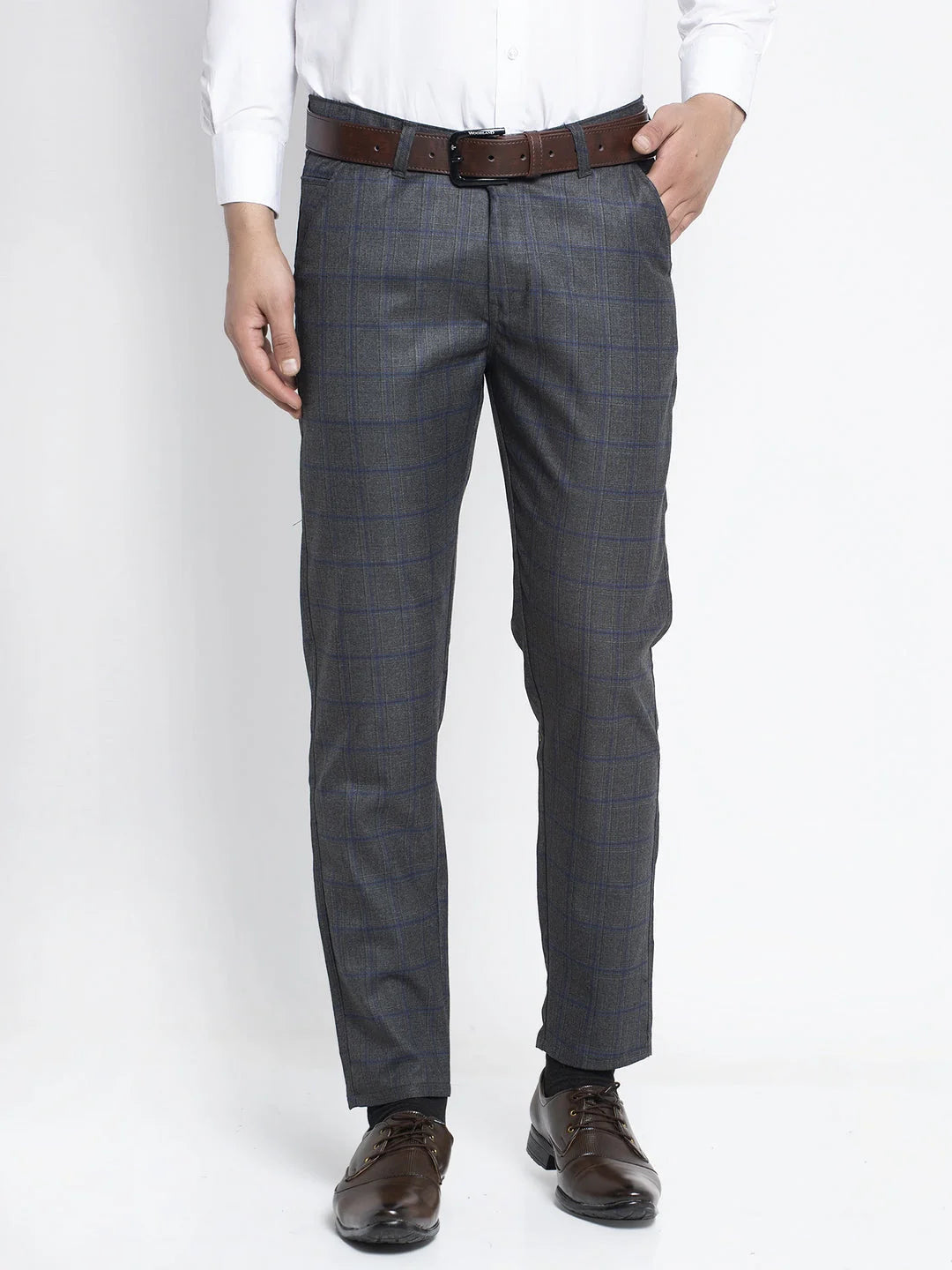 Indian Needle Men's Black Formal Trousers