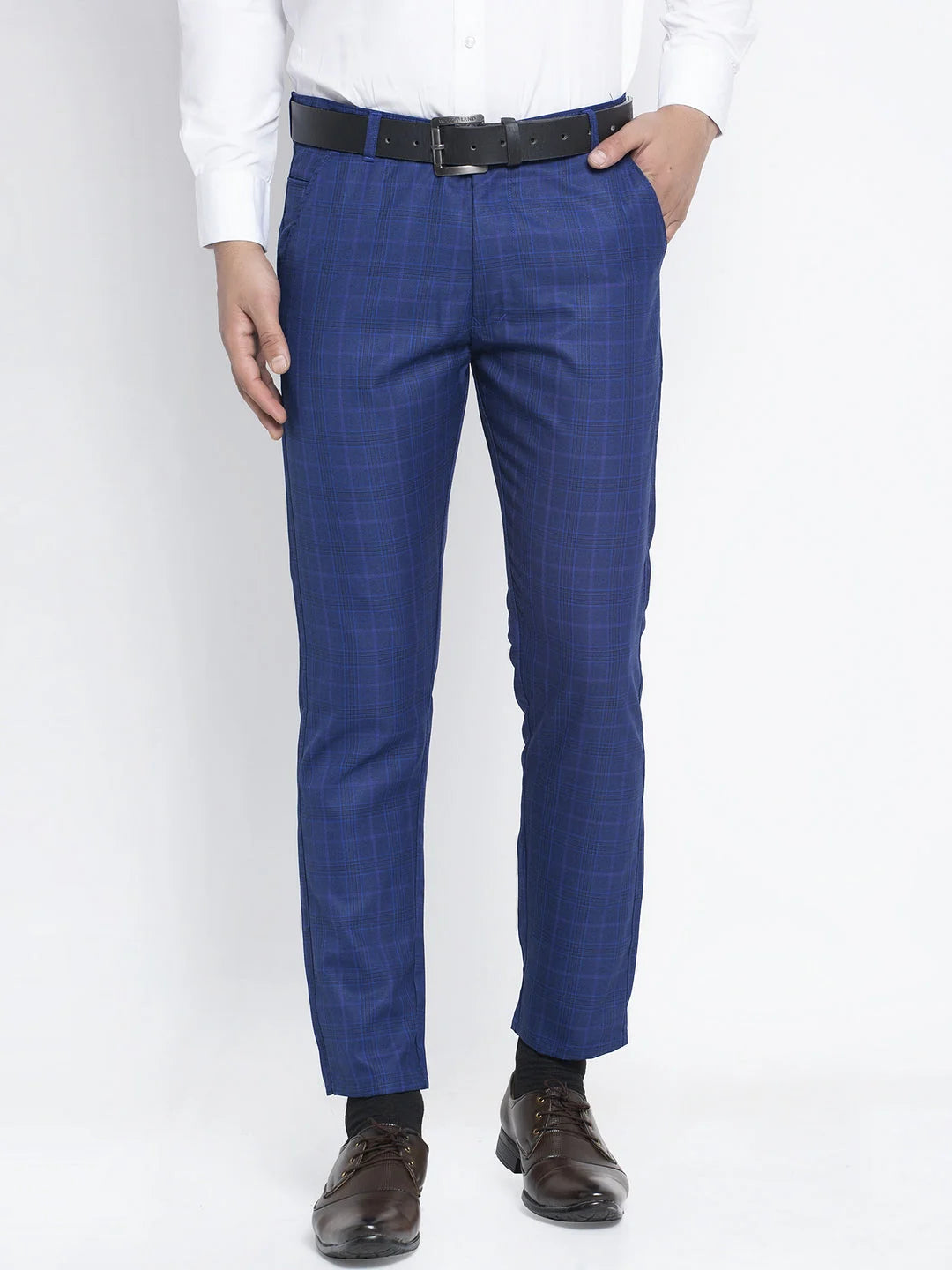 Men's Blue Formal Trousers - Classic Cotton Formal Trousers