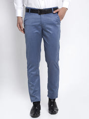 DesiQlo Men's Blue Cotton Solid Formal Trousers ( FGP 265Indigo )