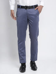 DesiQlo Men's Blue Cotton Solid Formal Trousers ( FGP 265Navy )