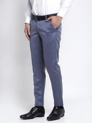DesiQlo Men's Blue Cotton Solid Formal Trousers ( FGP 265Navy )