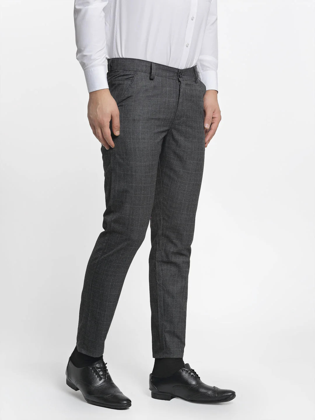 Indian Needle Men's Cotton Solid Formal Trousers | Cotton Pants