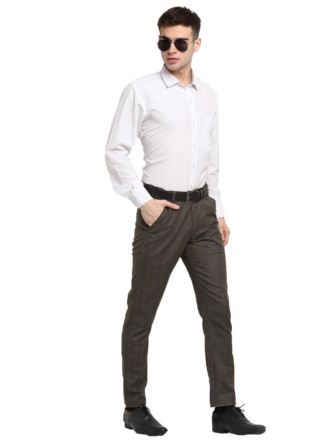 Black Formal Trousers for Men - Cotton Pants by Indian Needle