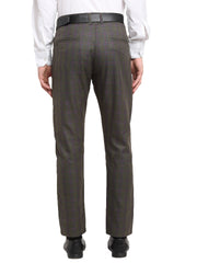 Indian Needle Men's Black Cotton Solid Formal Trousers