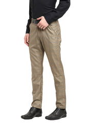 Indian Needle Men's Grey Cotton Solid Formal Trousers