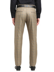 Indian Needle Men's Grey Cotton Solid Formal Trousers