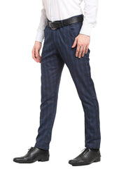 Indian Needle Men's Purple Cotton Solid Formal Trousers