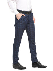 Indian Needle Men's Purple Cotton Solid Formal Trousers