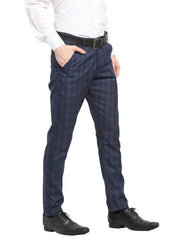 Indian Needle Men's Purple Cotton Solid Formal Trousers