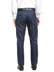 Indian Needle Men's Purple Cotton Solid Formal Trousers