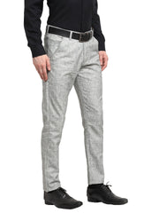 DesiQlo Men's Grey Cotton Solid Formal Trousers ( FGP 268Grey )