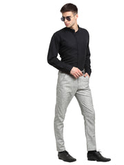 DesiQlo Men's Grey Cotton Solid Formal Trousers ( FGP 268Grey )