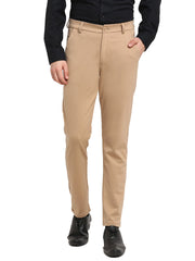 DesiQlo Men's Beige 4-Way Lycra Tapered Fit Trousers ( FGP 269Beige )