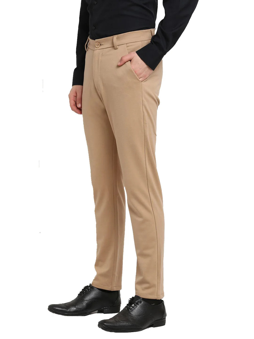 Trendy Indian Needle Men's Brown Formal Trousers - Cotton Pants