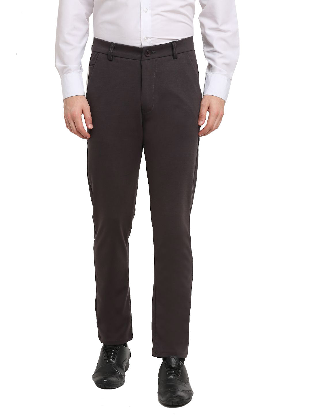 DesiQlo Men's Brown 4-Way Lycra Tapered Fit Trousers ( FGP 269Brown )