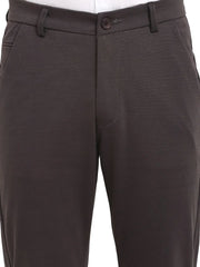 Indian Needle Men's Brown Formal Trousers