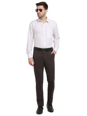 Indian Needle Men's Brown Formal Trousers