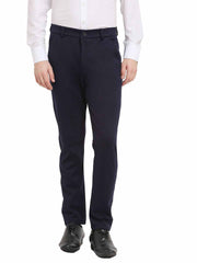 DesiQlo Men's Navy Blue 4-Way Lycra Tapered Fit Trousers ( FGP 269Navy )