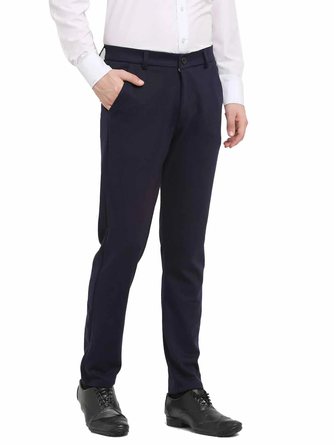 Cream Formal Trousers for Men - Indian Needle Cotton Pants