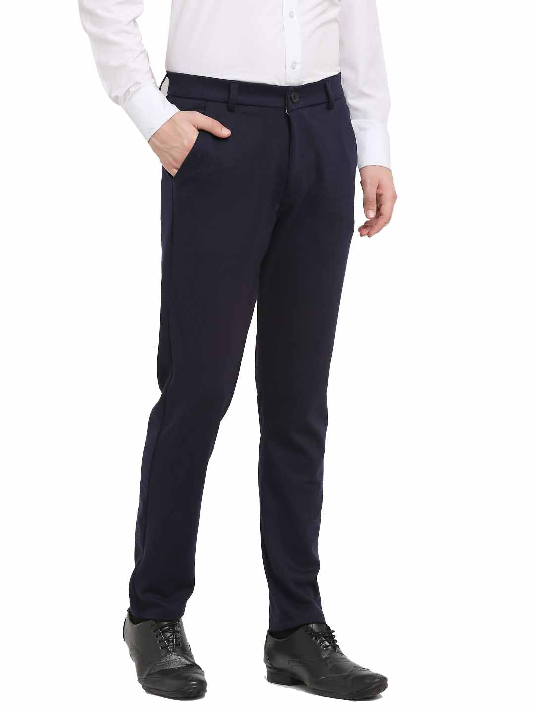 Cream Formal Trousers for Men - Indian Needle Cotton Pants