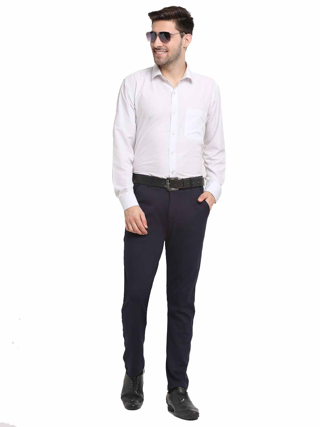 Cream Formal Trousers for Men - Indian Needle Cotton Pants