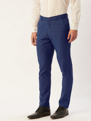 DesiQlo Men's Blue Checked Formal Trousers ( FGP 270Blue )