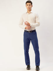DesiQlo Men's Blue Checked Formal Trousers ( FGP 270Blue )