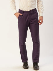 DesiQlo Men's Maroon Checked Formal Trousers ( FGP 270Maroon )