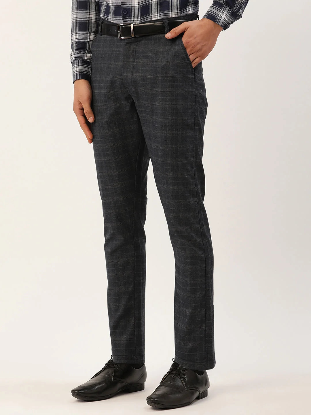 Indian Needle Men's Black Formal Trousers | Cotton Pants