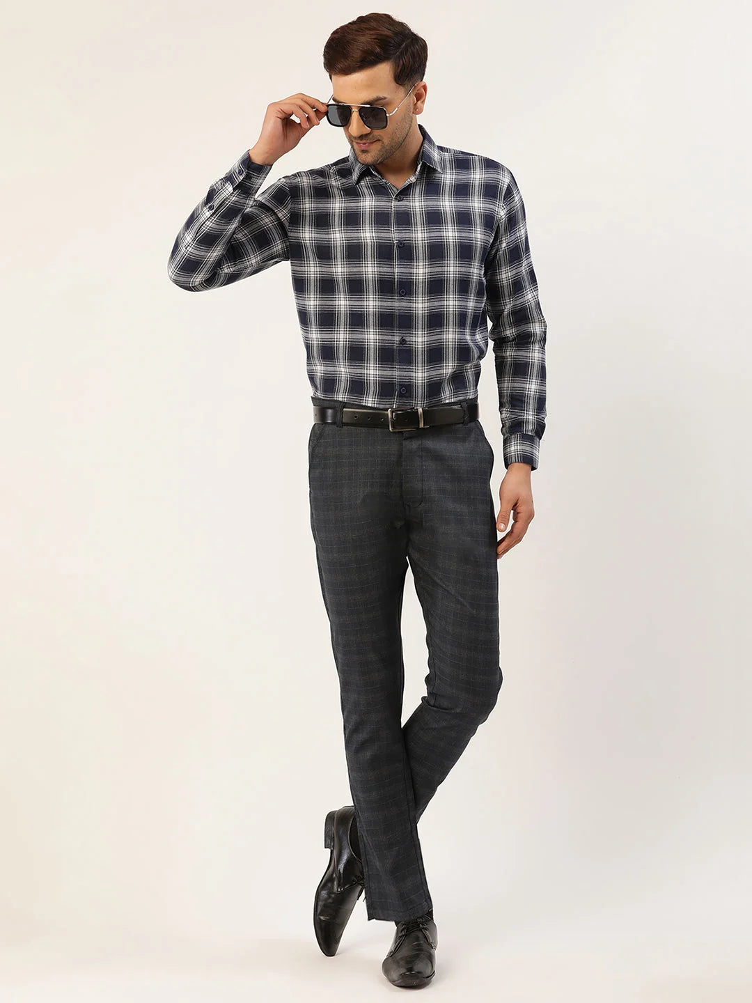Indian Needle Men's Black Formal Trousers | Cotton Pants