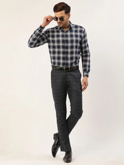 Indian Needle Men's Black Formal Trousers