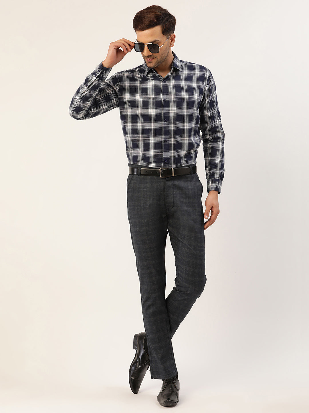Indian Needle Men's Black Formal Trousers | Cotton Pants