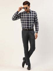 Indian Needle Men's Black Formal Trousers