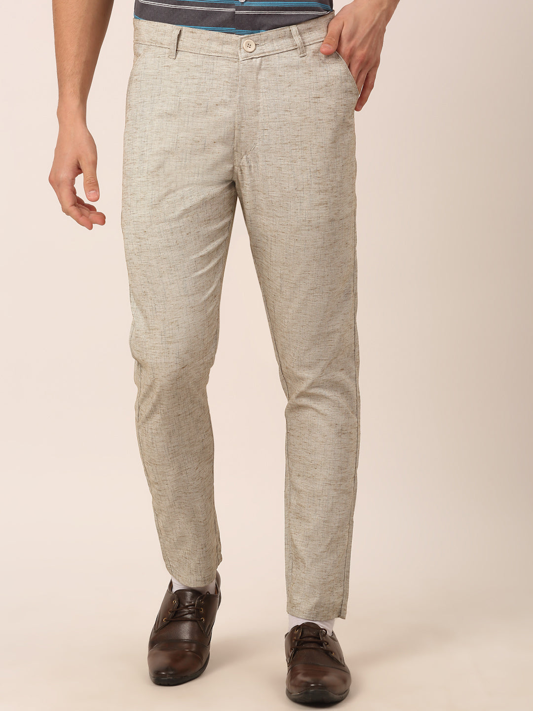DesiQlo Men Trousers & Pants - Beige - FGP_273Beige_30